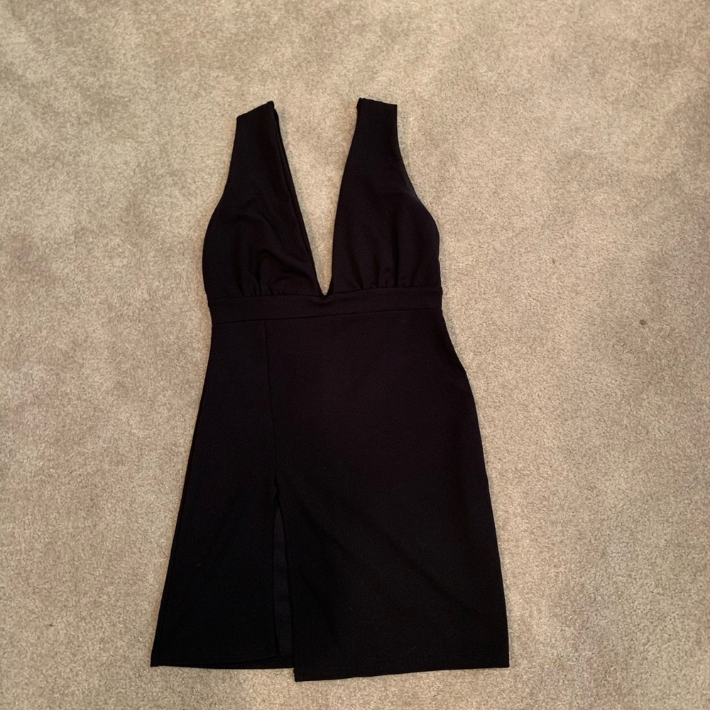 Black dress with slit